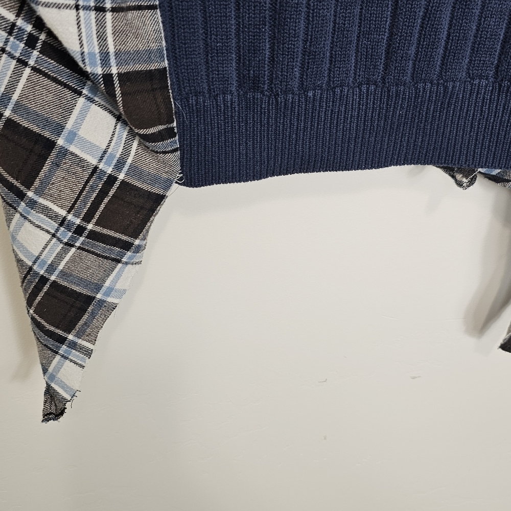 Wrangler Sweater Flannel Upcycled Rework - Picture 3 of 4